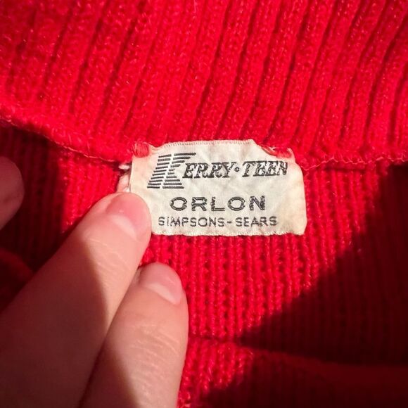 Kerry Teen Orlon simpsons Sears vintage red sweater - Picture 2 of 7